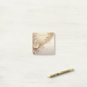 Gouden Sierlijke Bloemige Post-it Briefjes Post-it® Notes (Op bureau)