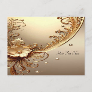 Gouden Sierlijke Bloemkaart Briefkaart