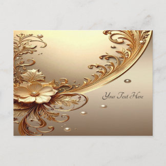 Gouden Sierlijke Bloemkaart Briefkaart