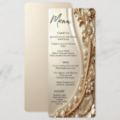 Gouden Sierlijke Bloemrijke Menu (Voorkant / Achterkant)