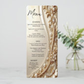 Gouden Sierlijke Bloemrijke Menu (Staand voorkant)