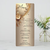 Gouden Sierlijke Bloemrijke Menu (Staand voorkant)