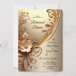 Gouden Sierlijke Bloemrijke Oefenavondmaal Kaart