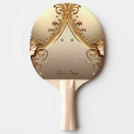 Gouden Sierlijke Bloemrijke Pingpongbat Tafeltennisbatje
