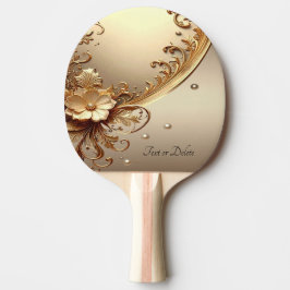 Gouden Sierlijke Bloemrijke Pingpongbat Tafeltennisbatje