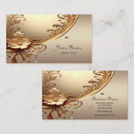 Gouden Sierlijke Bloemrijke Visitekaart Visitekaartje