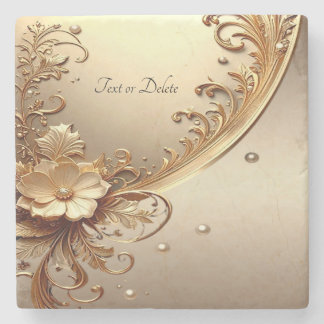 Gouden Sierlijke Bloemstenen Onderzetter