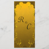 Gouden sierlijke elegantie bruiloft menu (Achterkant)
