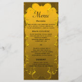 Gouden sierlijke elegantie bruiloft menu (Voorkant)