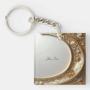 Gouden Sierlijke Frame Sleutelhanger