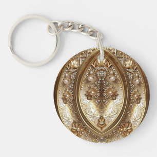 Gouden Sierlijke Frame Sleutelhanger