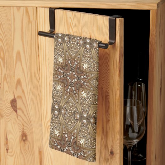 Gouden Sierlijke Keukenhanddoek (Derde Gevouwen)