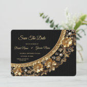 Gouden Sierlijke Lijst Save The Date (Staand voorkant)