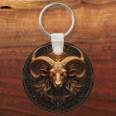 Gouden Sierlijke Ram Kop Sleutelhanger (Voorkant)