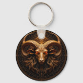 Gouden Sierlijke Ram Kop Sleutelhanger (Achterkant)