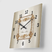 Gouden Sierlijke Rechthoek Diamant Bloemen Glanzen Vierkante Klok (Hoek)