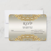 Gouden Sierlijke RSVP Kaart (Voorkant)