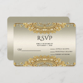 Gouden Sierlijke RSVP Kaart