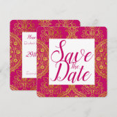 Gouden Sierlijke Save The Date (Voorkant / Achterkant)