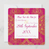 Gouden Sierlijke Save The Date (Achterkant)