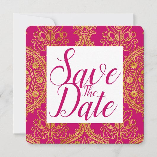 Gouden Sierlijke Save The Date (Voorkant)