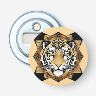 Gouden Sierlijke Tijger Kunstwerk Button Flesopener