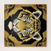 Gouden Sierlijke Tijger Kunstwerk Legpuzzel (Horizontaal)