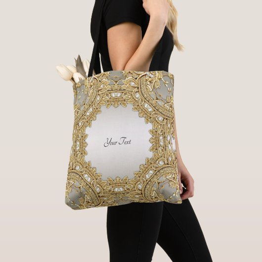 Gouden Sierlijke Tote Tas (Dichtbij)