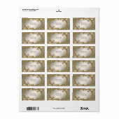 Gouden Sierlijke Witte Bloem Adreslabel Etiket (Full Sheet)