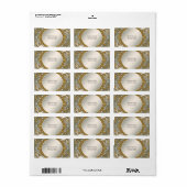 Gouden Sierlijke Witte Bloem Adreslabel Etiket (Full Sheet)