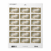 Gouden Sierlijke Witte Bloem Adreslabel Etiket (Full Sheet)