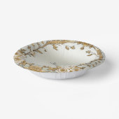 Gouden Sierlijke Witte Bloemen Papieren Kommen (Gebogen)