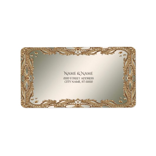 Gouden Sierlijst Adreslabel Etiket (Voorkant)