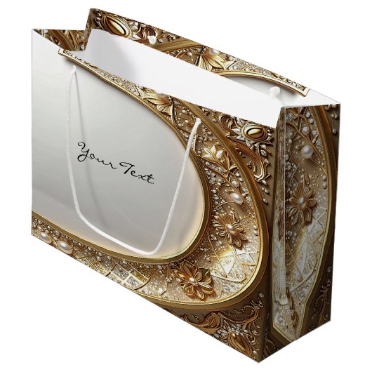 Gouden Sierlijst Cadeaubag Groot Cadeauzakje (Voorkant Gekanteld)