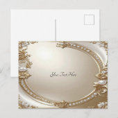 Gouden Sierlijst met Parels Ansichtkaart Briefkaart (Voorkant / Achterkant)