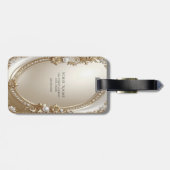 Gouden Sierlijst met Parels Bagage Label (Achterkant horizontaal)