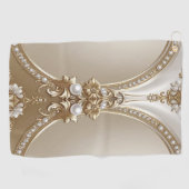 Gouden Sierlijst met Parels Golf Handdoek (Horizontaal)
