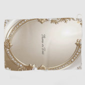 Gouden Sierlijst met Parels Golf Handdoek (Horizontaal)