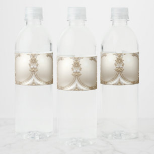 Gouden Sierlijst met Parels Waterfles Label Etiket