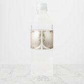 Gouden Sierlijst met Parels Waterfles Label Etiket (Achterkant)