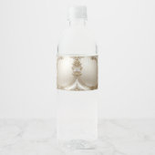 Gouden Sierlijst met Parels Waterfles Label Etiket (Voorkant)