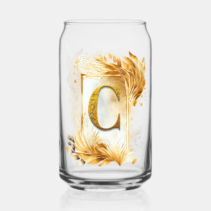 Gouden Sierlijst Omlijste Monogram Letter C Blikvorm Glas