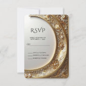 Gouden Sierlijst RSVP-kaart RSVP Kaartje (Voorkant)