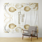 Gouden Siermotief Kerstvakantie Feest Elegant Wandkleed (In Situ (horizontaal))