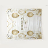 Gouden Siermotief Kerstvakantie Feest Elegant Wandkleed (Voorkant (horizontaal))