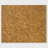  gouden sierplanten naadloos patroon cadeaupapier (Vlak)