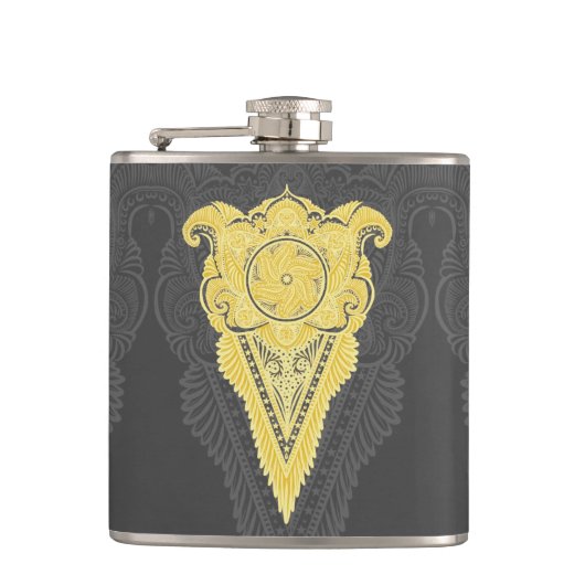 gouden siervlam heupfles (Voorkant)