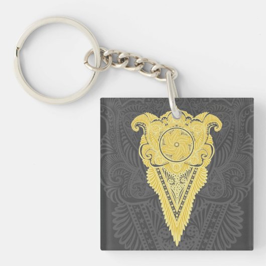 gouden siervlam sleutelhanger (Voorkant)
