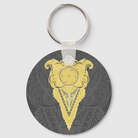 gouden siervlam sleutelhanger (Voorkant)