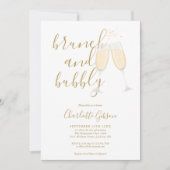 Gouden Signature Script Brunch Bruisend Bruidsfees Kaart (Voorkant)